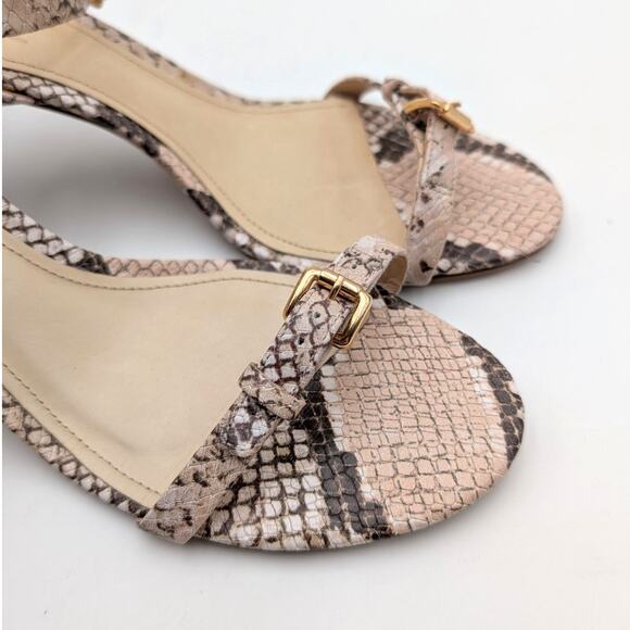 Schutz Aurora Snake-Embossed Stiletto Heel Sandals Women’s Size US7.5B EU38 - Picture 7 of 12